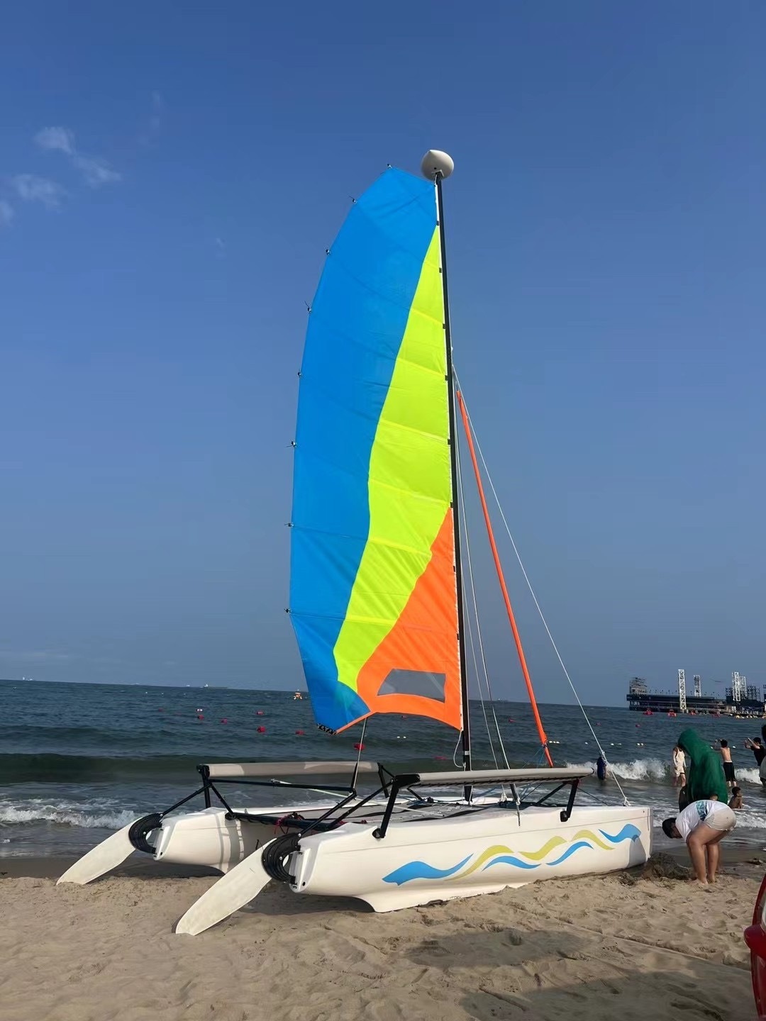 Factory newly designed Sport catamaran Sail Boat for water adventure sailing boat for 6 passengers