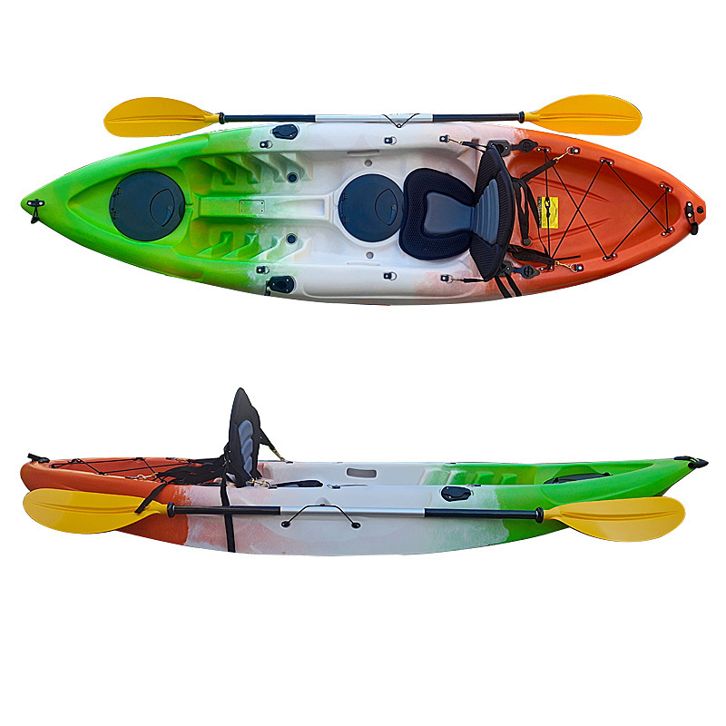 Factory price single plastic river and lake tour kayak for fun and fishing, paddle canoe boat on sale