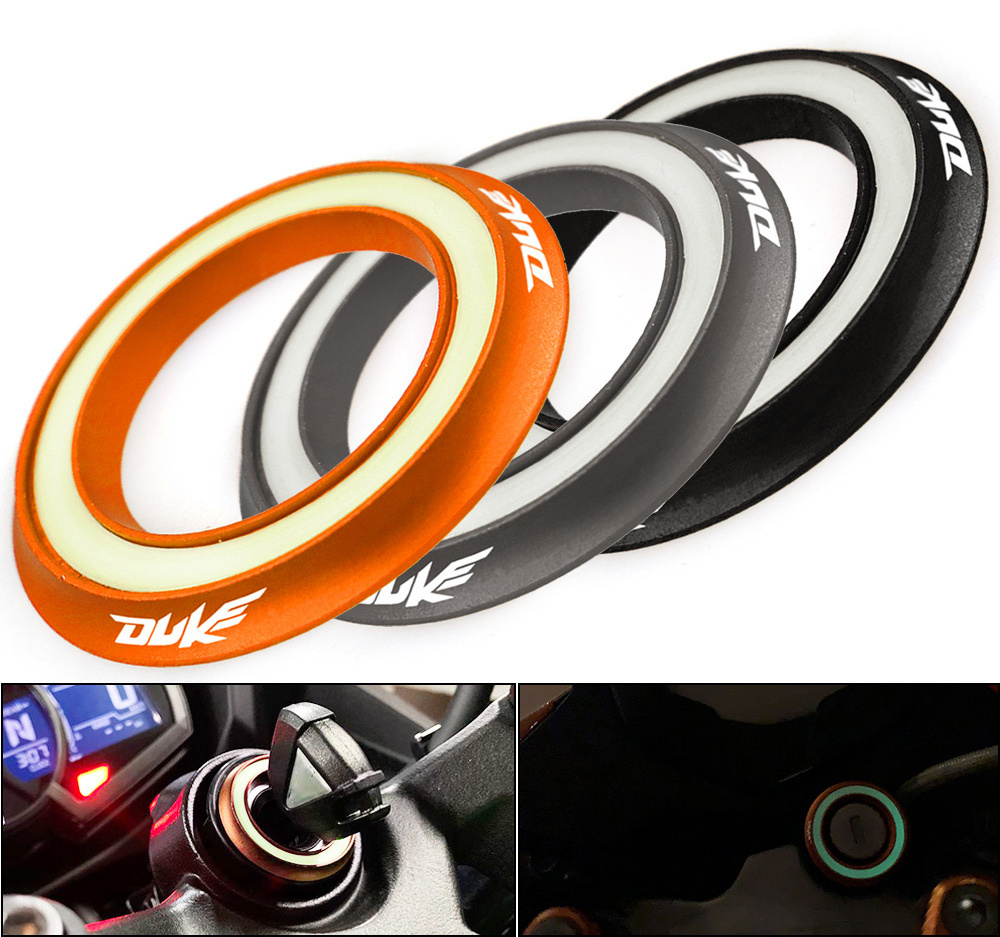 REALZION Motorcycle Cool Night lights Parts Ignition Switch Cover Luminous Ring For KTM Duke 125 200 250 390 690 990 1290