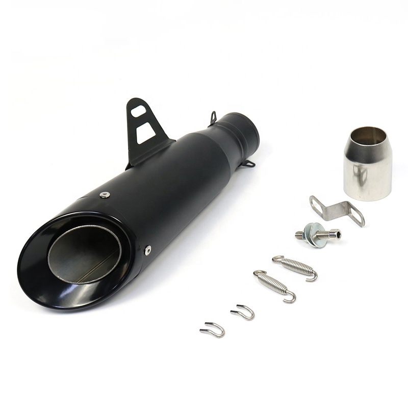 REALZION Motorcycle Universal Exhaust Stainless Steel Muffler Exhausts System Slip-On Silencer Pipe