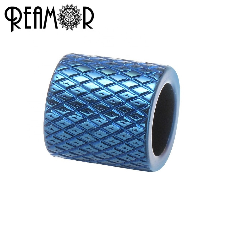 REAMOR 316l Stainless steel Black Plated 6mm Rhombus Cylinder Beads Charm for Jewelry Making Bracelet DIY Spacer Beads Findings