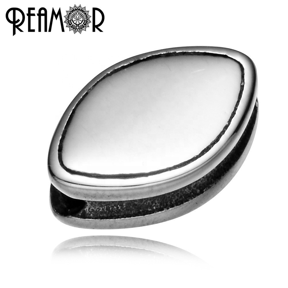 REAMOR 1.5mm Small Hole 316L Stainless steel Evil Eye Beads Metal Charm Spacer Beads For Rope Bracelet Jewelry Making DIY Beads