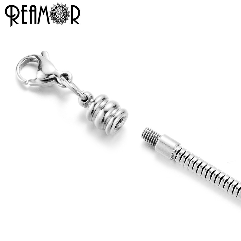 Reamor Stainless Steel Snake Chain Bracelet Wholesale With Adjustable Lobster Extended Chain For Women Bracelet Jewelry Making