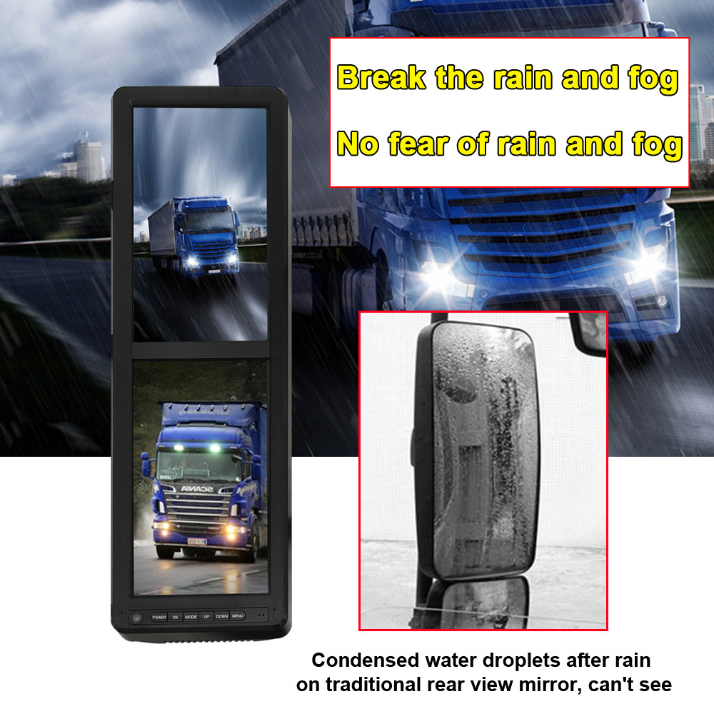 Epark HD 15.88 Inch Vehicle AI Blind Spot Detection Split Electronic Mirror Vertical Monitor Camera System for Truck Bus