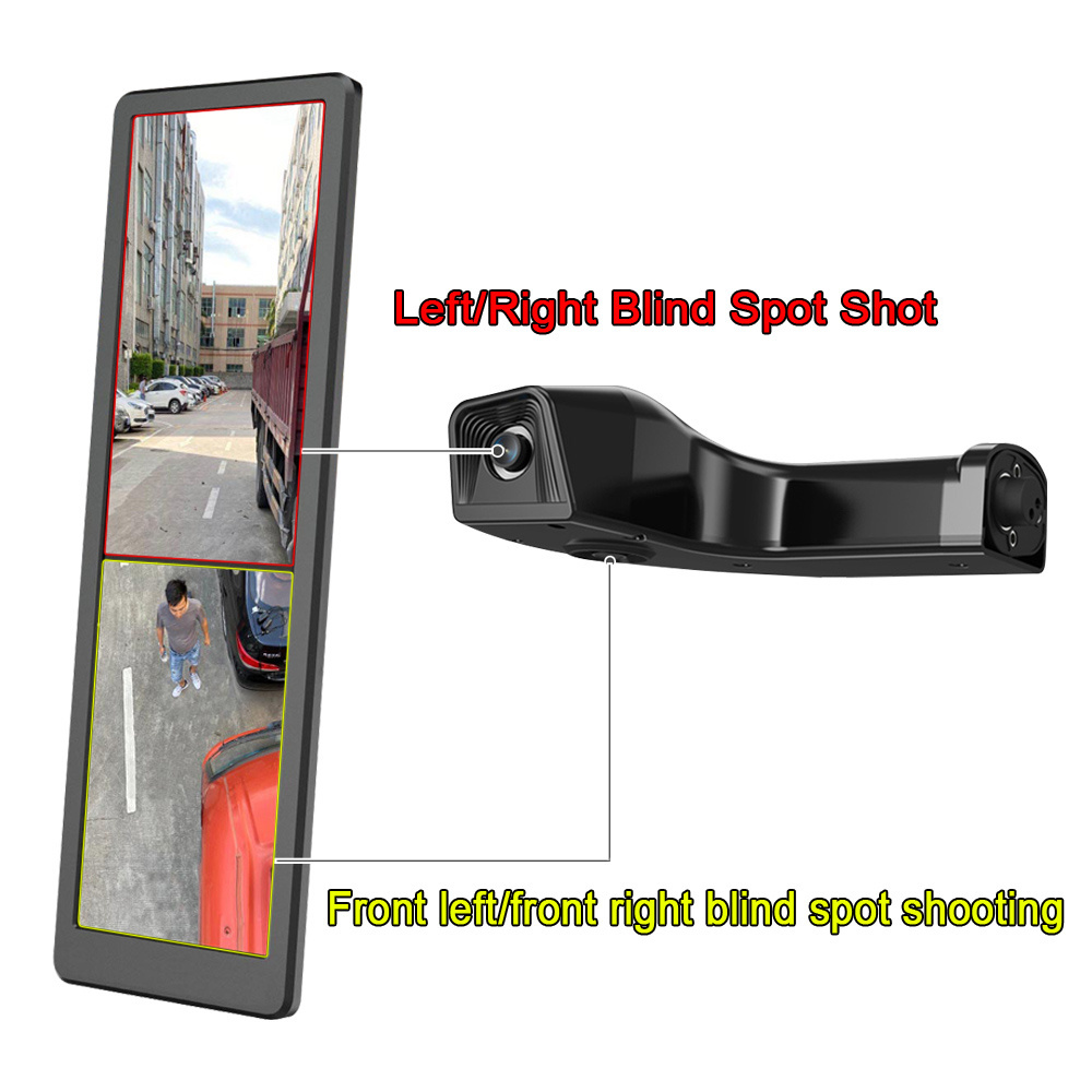 Vertical Split 15.88 Inch Side View Electric Mirror 1080P DVR recorder Truck Bus BSD Car Monitor With Dual Lens Starlight Camera