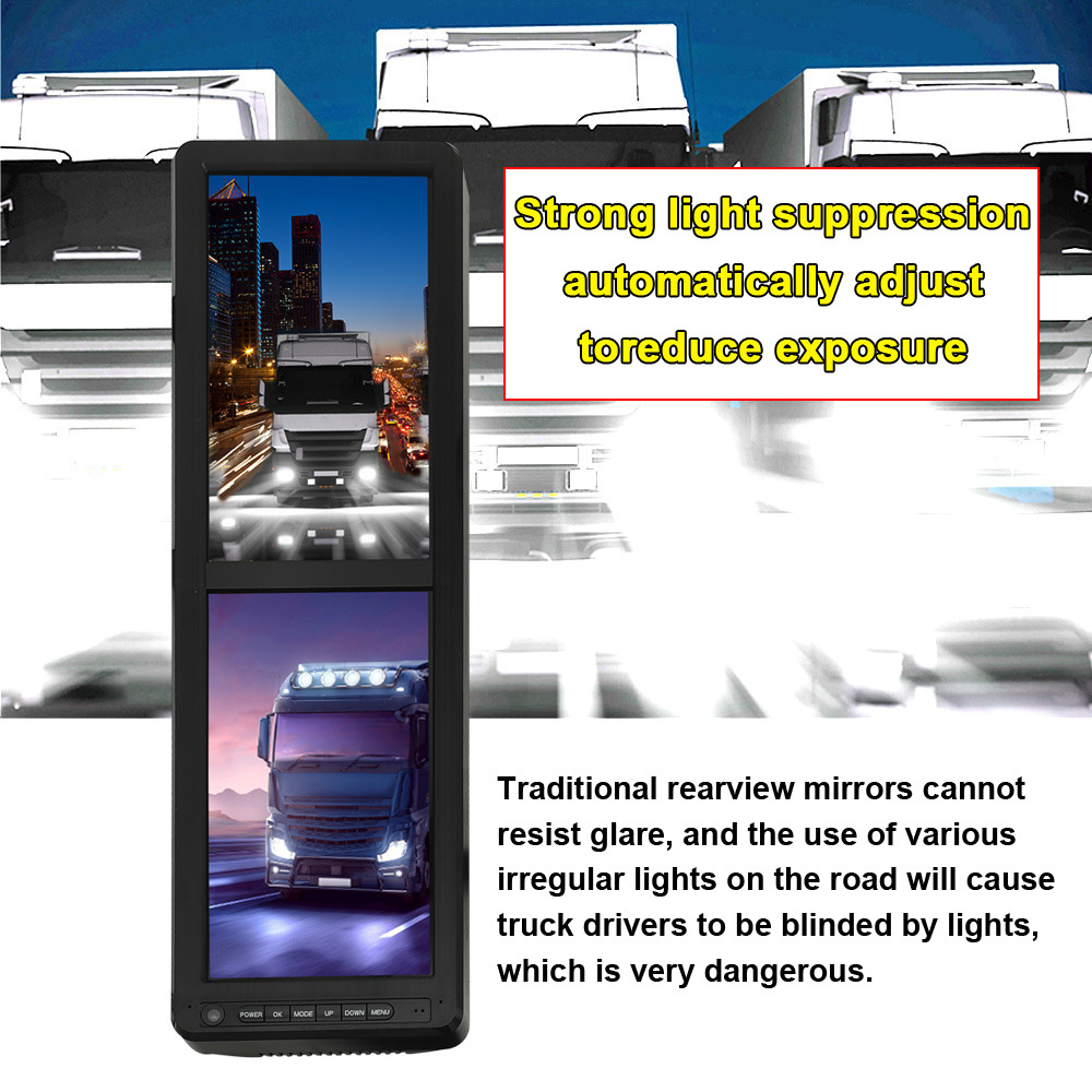 Epark HD 15.88 Inch Vehicle AI Blind Spot Detection Split Electronic Mirror Vertical Monitor Camera System for Truck Bus