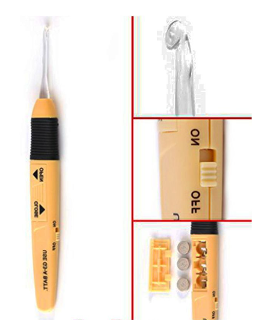 2.5~6mm Blister Card Packaging Crochet Knitting Needles Sewing Kit Plastic Handle Crochet Hooks Set With Led Light