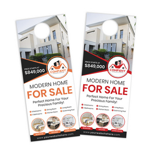 REAL ESTATE Advertising Real Estate Promotion Discount Coupon Tear Off Paper Door Hanger