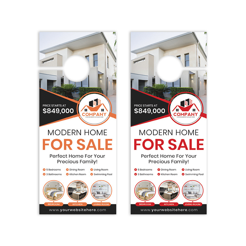 REAL ESTATE Advertising Real Estate Promotion Discount Coupon Tear Off Paper Door Hanger