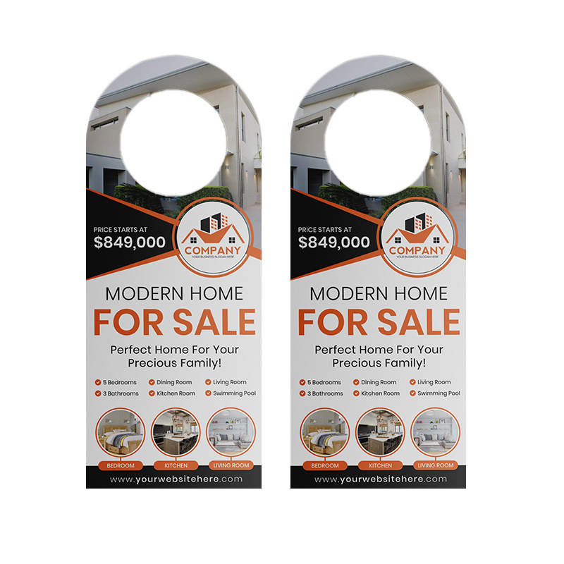 REAL ESTATE Advertising Real Estate Promotion Discount Coupon Tear Off Paper Door Hanger