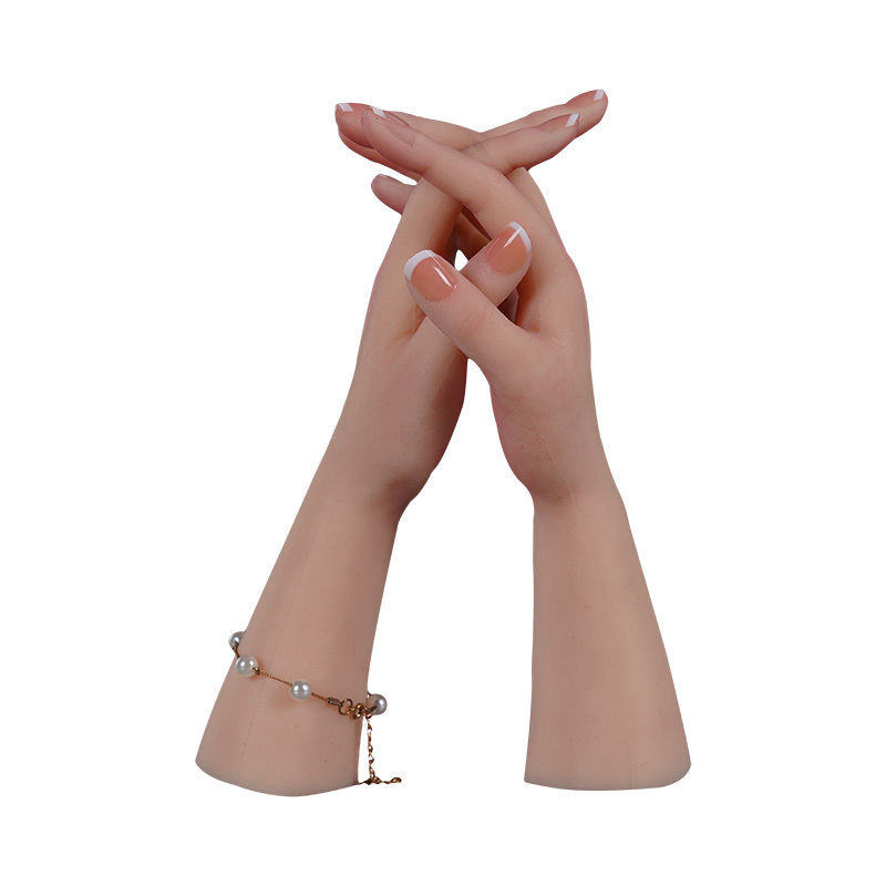 Realistic Silicone Material Female Hands Model Lifelike Silicone Female Hand Foot Mannequin for Hand Art Jewelry Display