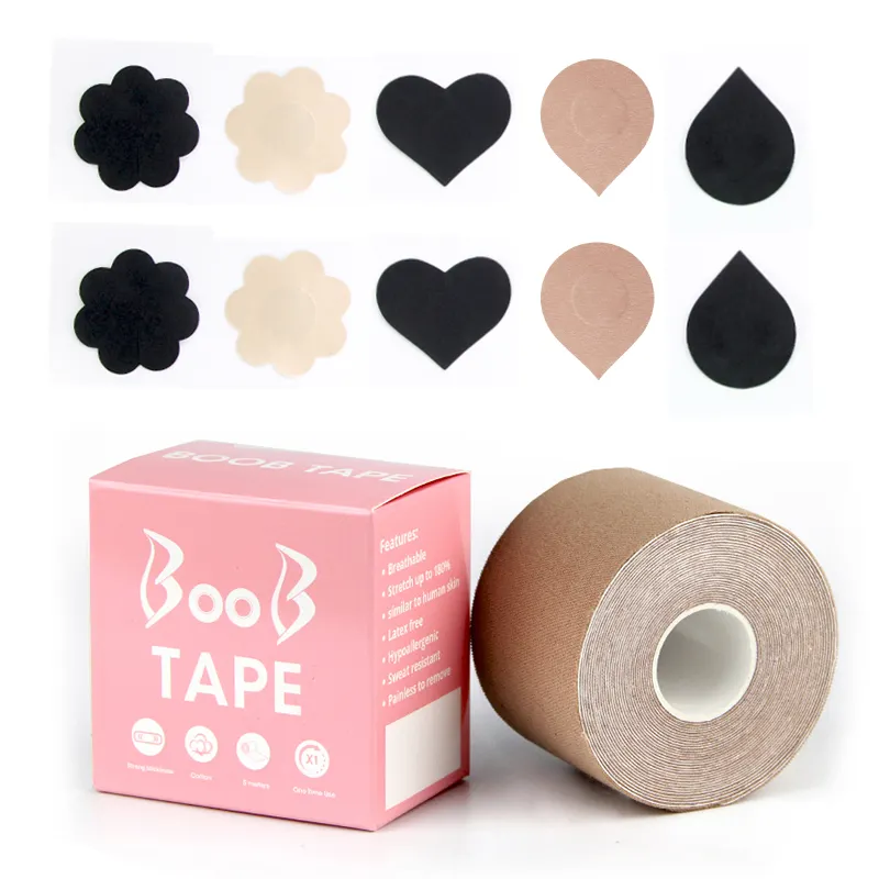 Factory Women boob tape body bra tape breast lift up tape with nipple cover