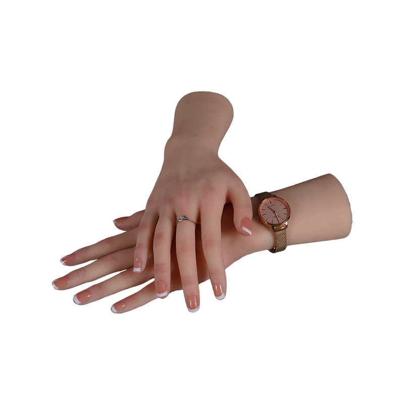 Realistic Silicone Material Female Hands Model Lifelike Silicone Female Hand Foot Mannequin for Hand Art Jewelry Display