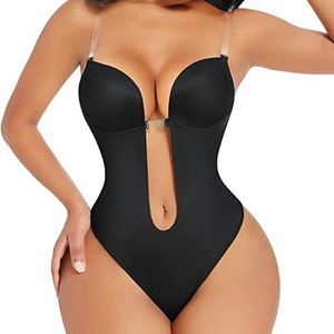 2023 Shapewear for Women Plus Size Backless Built-in Bra Body Shaper Seamless Faja with Open Crotch