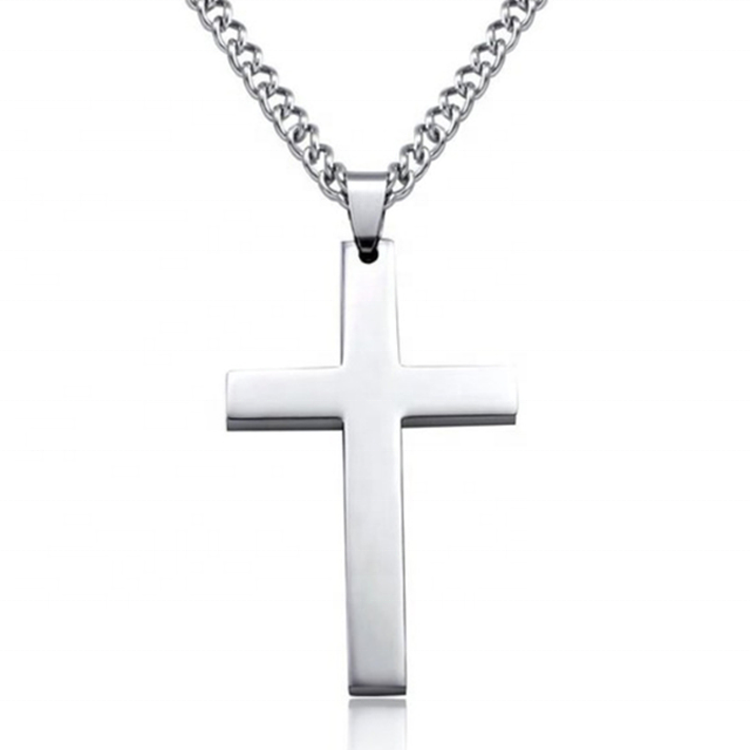 Cross Necklace Plated Gold Silver Black Prayer Choker Cross Pendant Necklaces For Men Jewelry Gift Custom OEM Stainless Steel