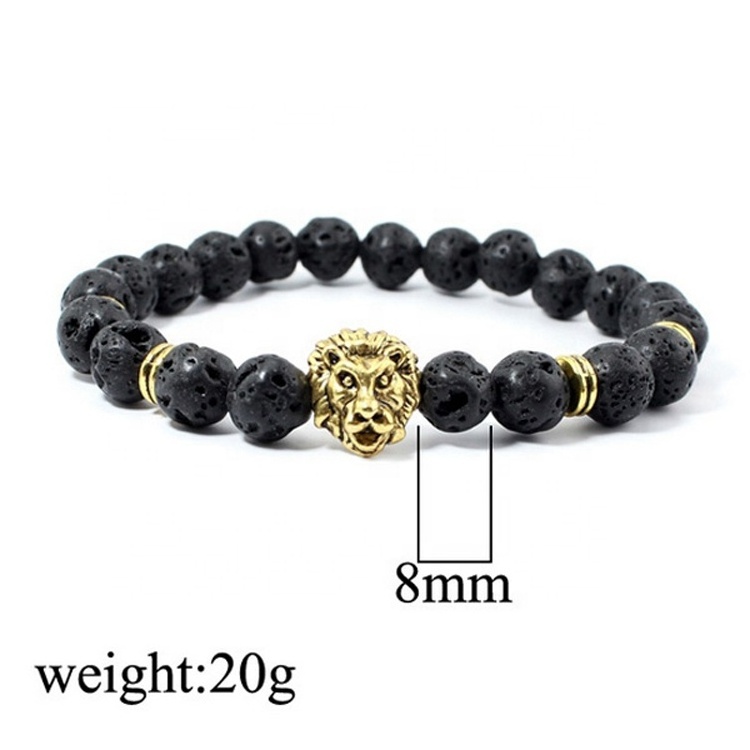 316L stainless steel 24K gold plated lion 's head Bracelet 24cm men bracelets hip hop jewelry