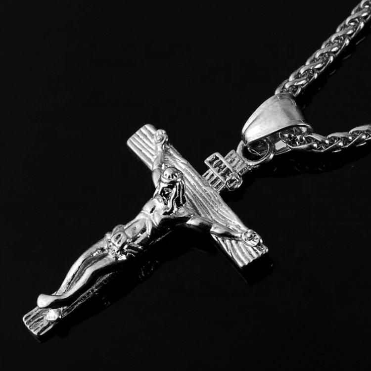 Religious Jesus Cross Necklace for Men 2022 New Fashion Gold color Cross Pendent with Chain Necklace Jewelry Gifts for Men