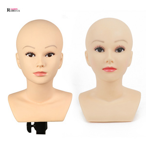 Rebecca Cheap Durable Bald Mannequin Head With Shoulder For Wigs and Show