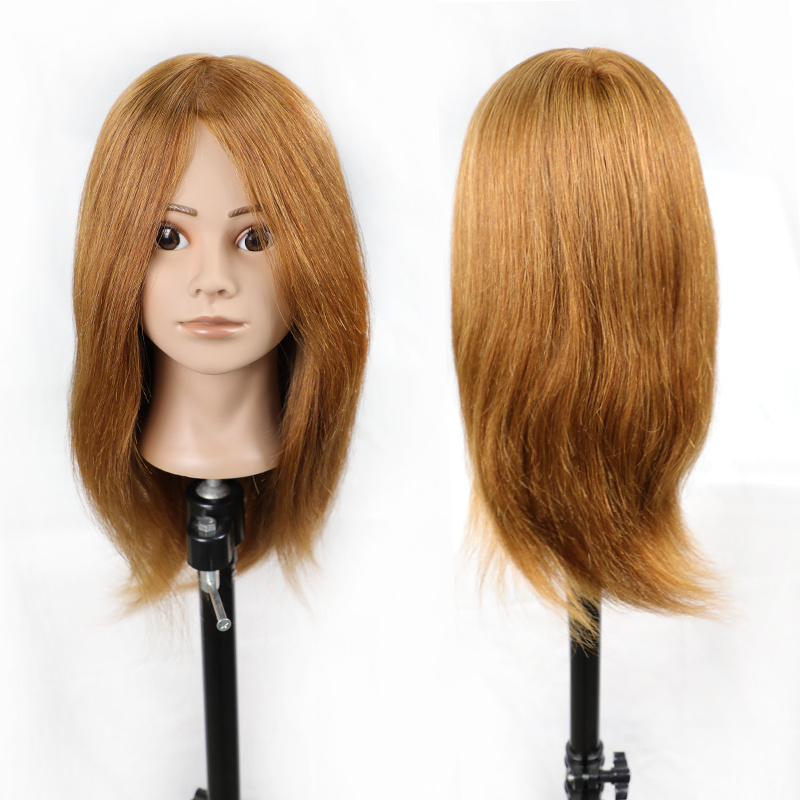 Cosmetology 100% Real Human Hair Salon Practice Hairdresser Training Head Mannequin Dummy Doll Mannequin Head Without Shoulders