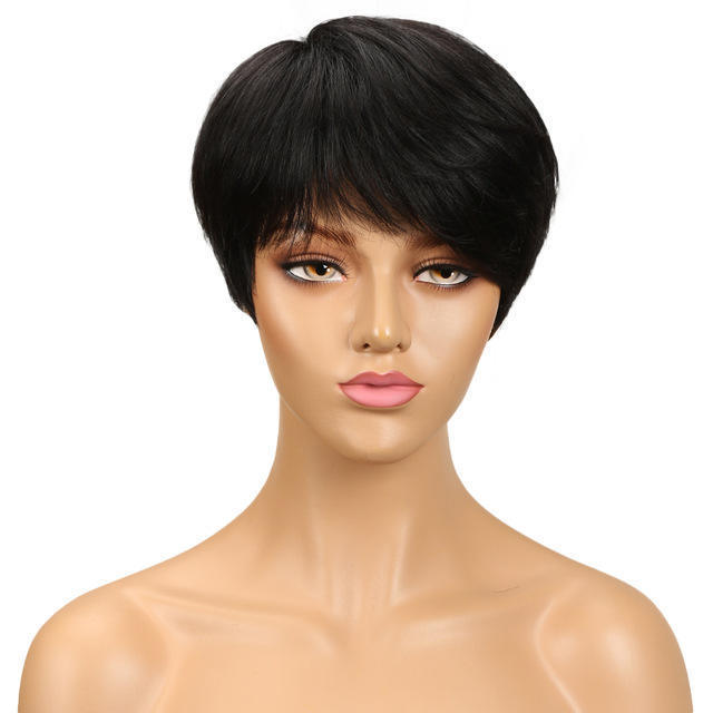 Rebecca Short Straight Wigs Brazilian Hair Wholesale Cheap Hot Sell Best Human Hair Wig With Bangs Pixie Cut Wig Human Hair