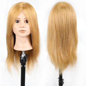 Cosmetology 100% Real Human Hair Salon Practice Hairdresser Training Head Mannequin Dummy Doll Mannequin Head Without Shoulders