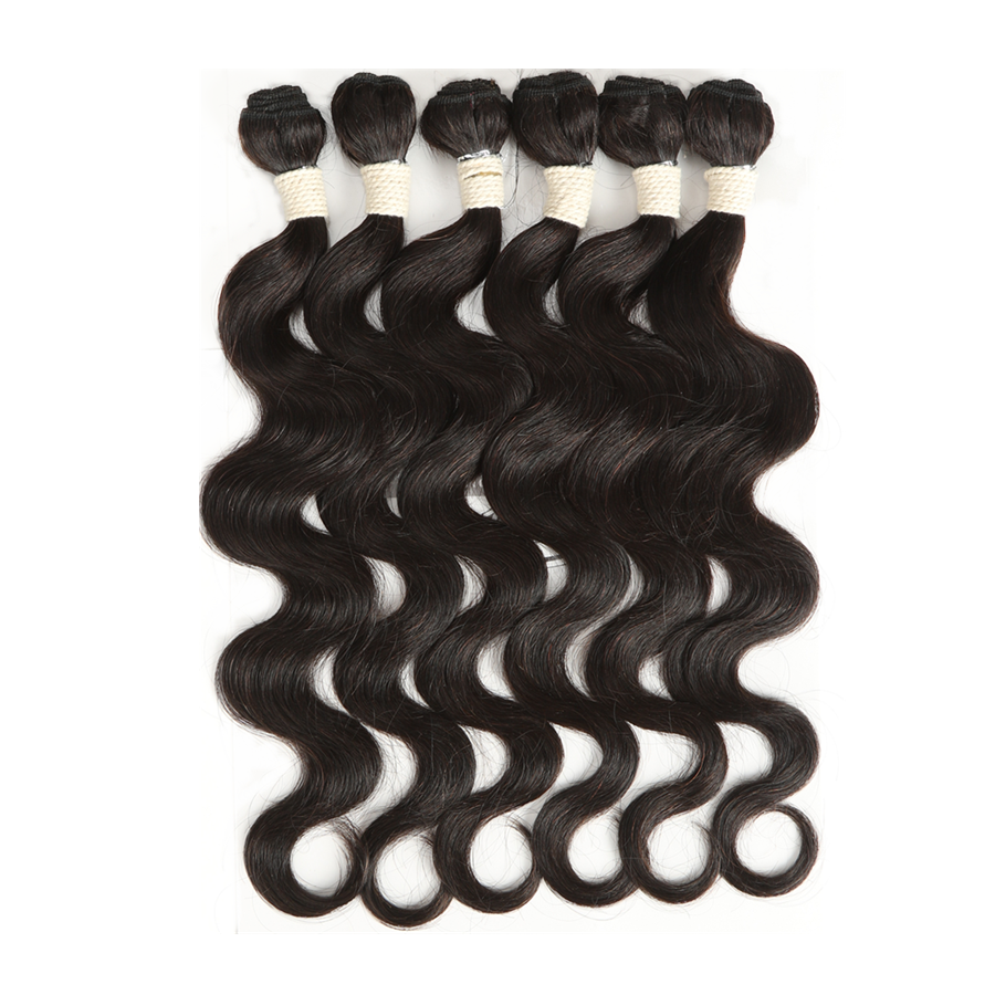 Noble new arrival big package 6 in 1 pack virgin Indian body remy  hair weaving for cheap Human Hair Weave Bundles