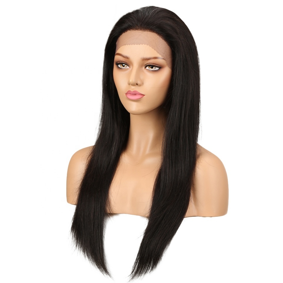 brazilian straight  remy 100% human hair wigs long lace front wig for white women, half wigs 10a top quality wholesale factory