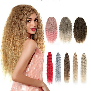 Popular in Russia Long Synthetic Curly Wave Twist Loose Deep Wave Hair Crochet Hair Synthetic Braiding Hair Bundles Extensions