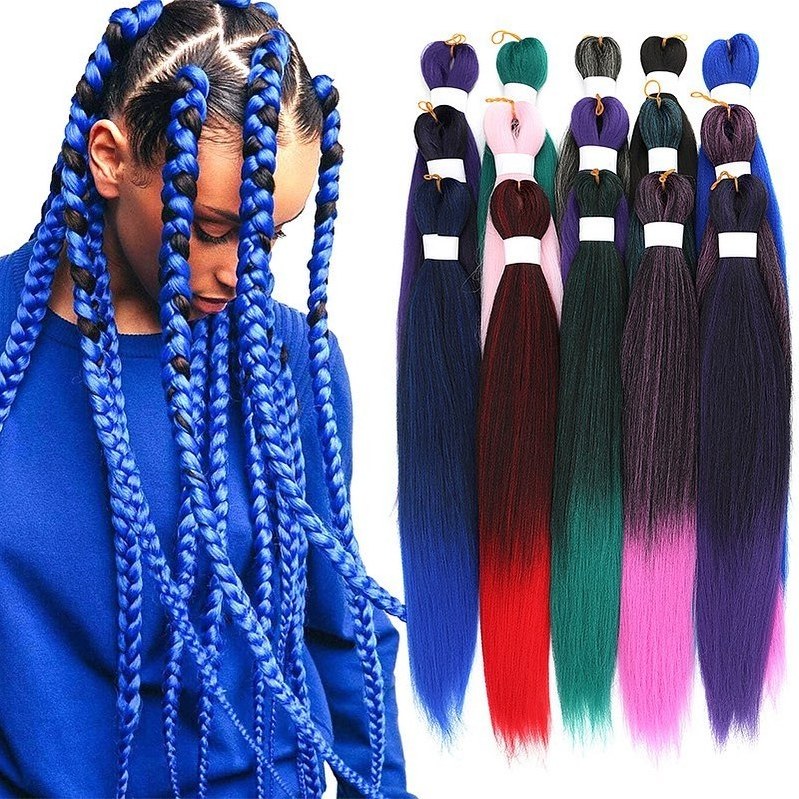 Rebecca wholesale Easy Braid PreStretch Braiding Hair Synthetic Yaki Bulk For Crochet Hair Extension Pre stretched Braiding Hair