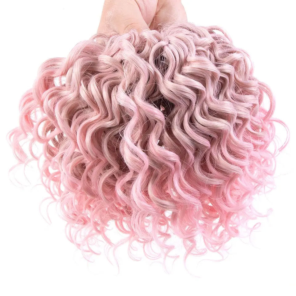 Russian Jessica Ariel Monica Deep Wavy Twist Crochet Hair Extension Synthetic Afro Curly Hair Crochet Braids High Temperature