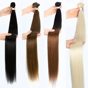 Rebecca wholesale cheap bulk pack ombre long weft high fiber hair weave bundle extension braid synthetic straight hair