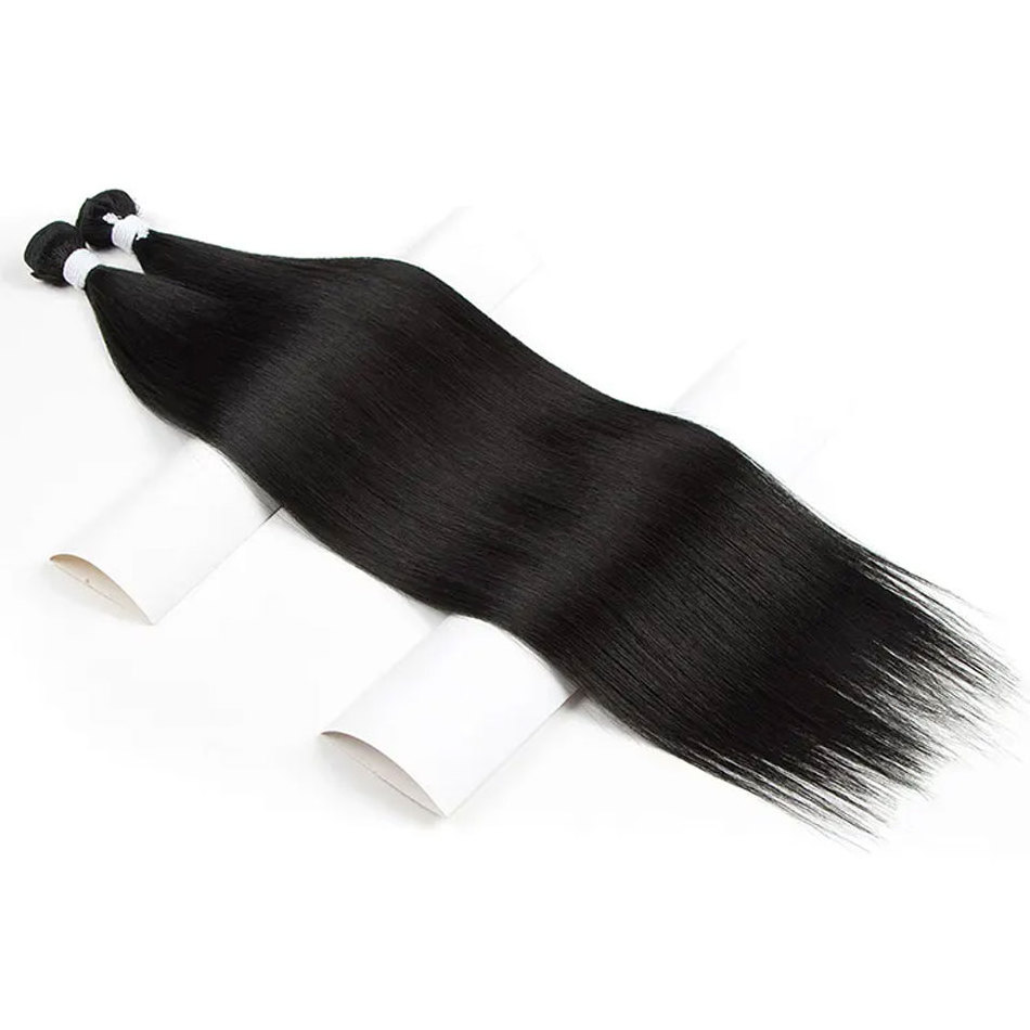 Rebecca Wholesale Synthetic Hair Bundles Ombre Straight Hair Bundles Synthetic Hair Extension Super soft smooth natural black