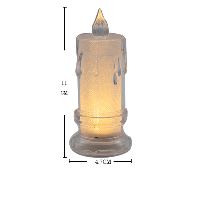 New 3D Real Flame Transparent Tears With Base Simulation LED Electronic Candle Night Light