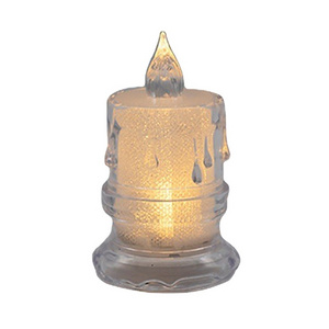 New 3D Real Flame Transparent Tears With Base Simulation LED Electronic Candle Night Light