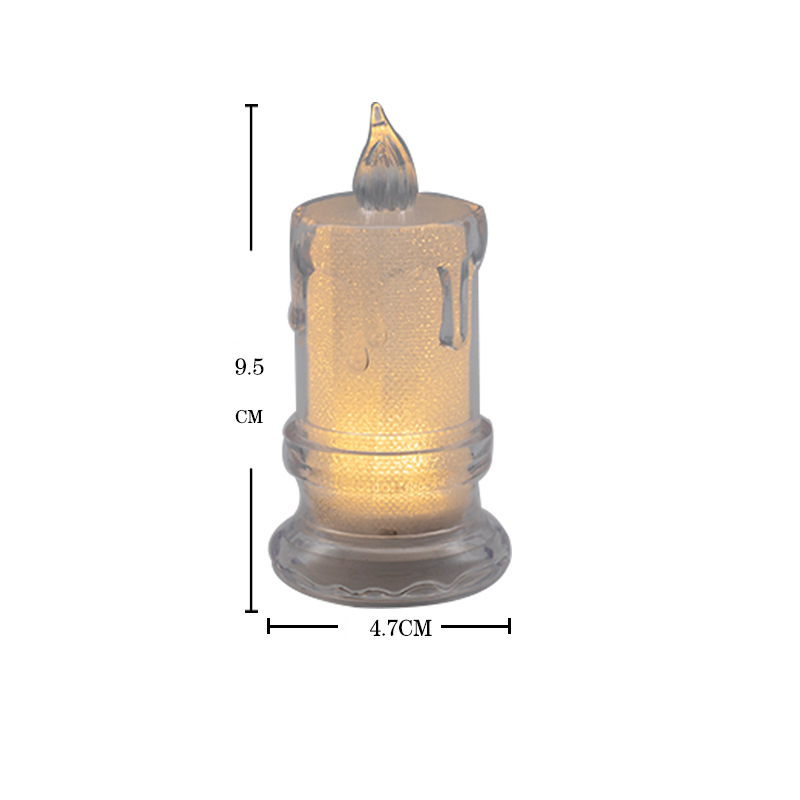 New 3D Real Flame Transparent Tears With Base Simulation LED Electronic Candle Night Light