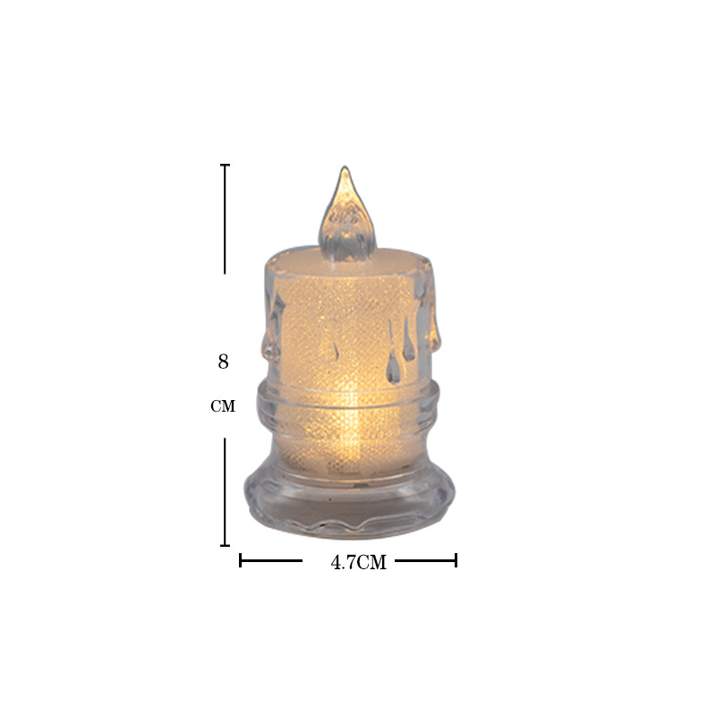 New 3D Real Flame Transparent Tears With Base Simulation LED Electronic Candle Night Light