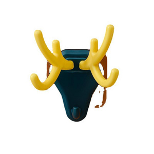 Creative personality deer head wall hanging storage suction cups kitchen bathroom coat rack hooks antlers wall decorative hooks