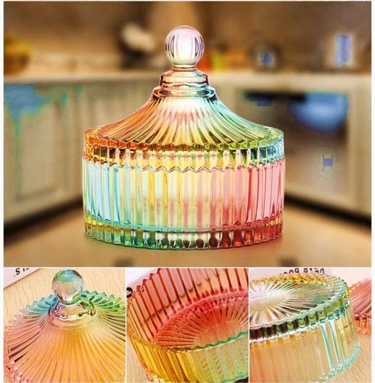 High grade glass candy cup sugar bowl glass candy jar box strong and durable glass box for candy