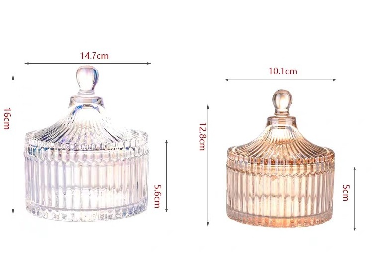 High grade glass candy cup sugar bowl glass candy jar box strong and durable glass box for candy