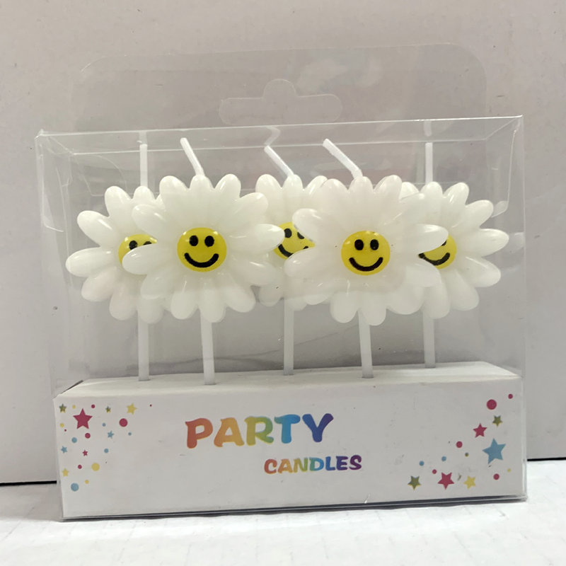 Pastel-Color Little Daisy Candle Birthday Candles Multiple styles Smiling Face Cartoon Candles