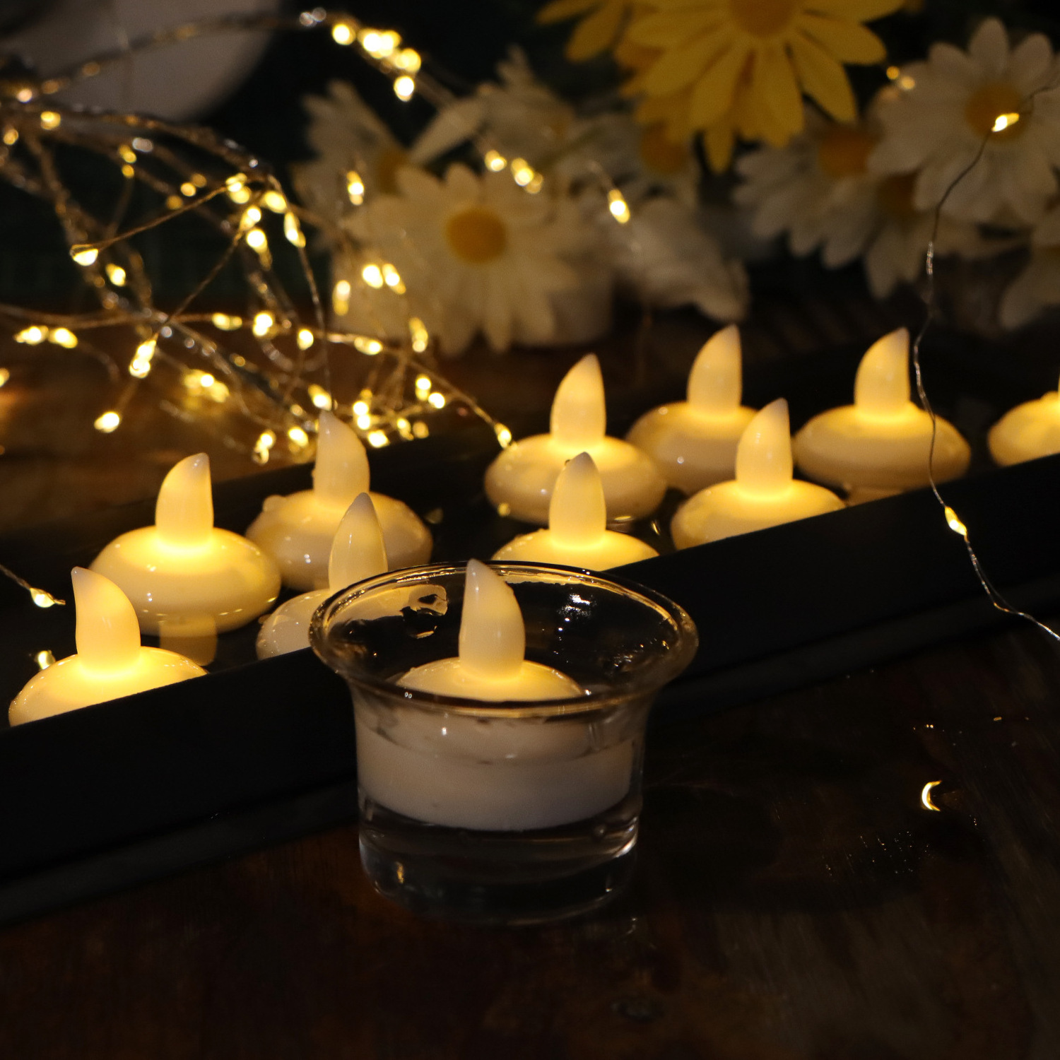 Flameless Flickering Wedding Party Lighting 12Pcs CR2032 Battery Operated LED Tea Light Candles