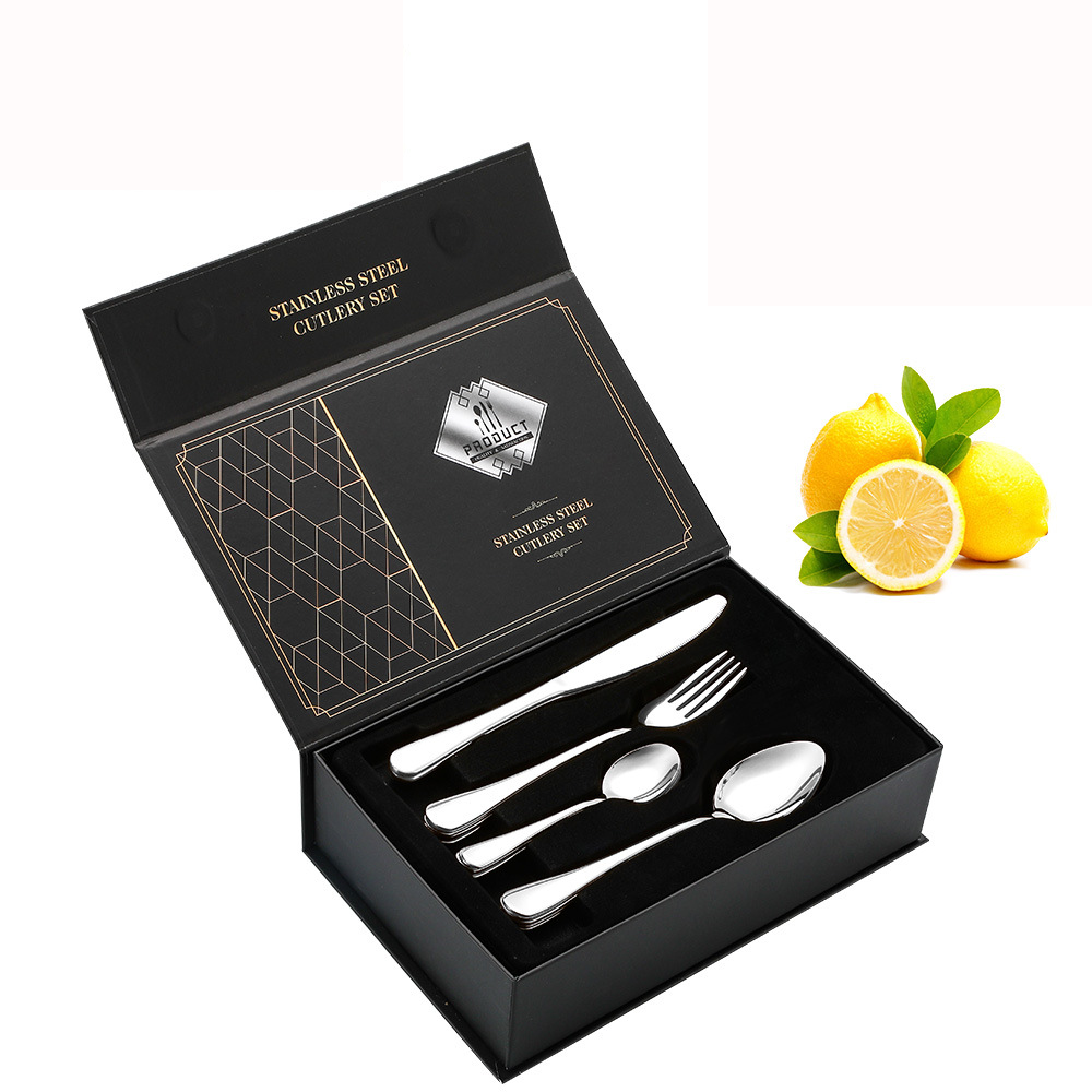 Portugal Style Flatware Restaurant Luxury Gold 24pcs Cutlery Set For Wedding Stainless Steel Fork And Spoon Set Cutlery