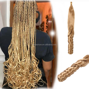 Hot sell French Curl Crochet Braids Custom Spiral Curly Hair Synthetic Wavy braiding hair Extensions