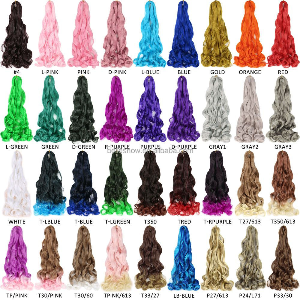 Hot sell French Curl Crochet Braids Custom Spiral Curly Hair Synthetic Wavy braiding hair Extensions