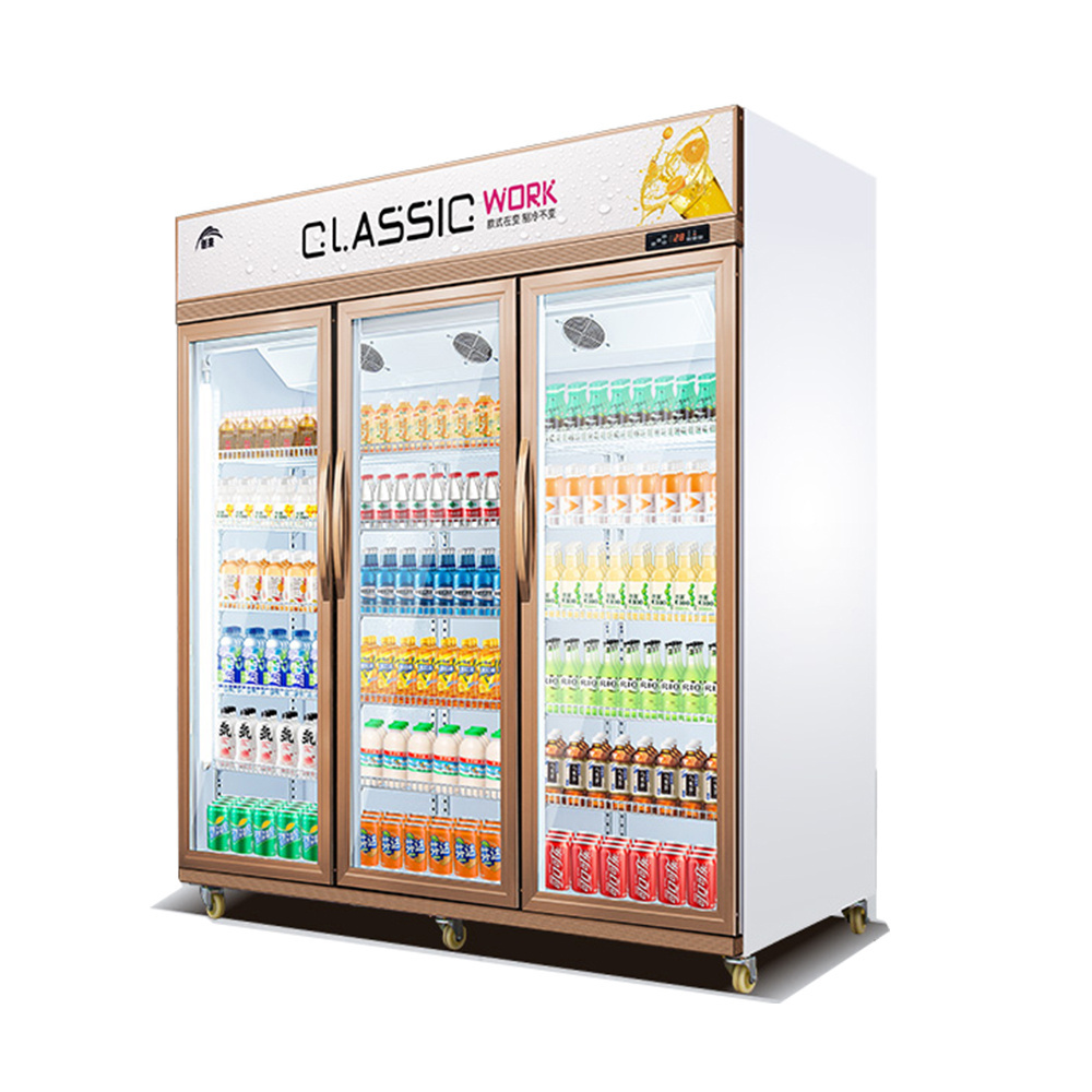 OEM The Best Single Door Commercial Glass Display Showcase Drink Coolers Upright Fridge For Sale