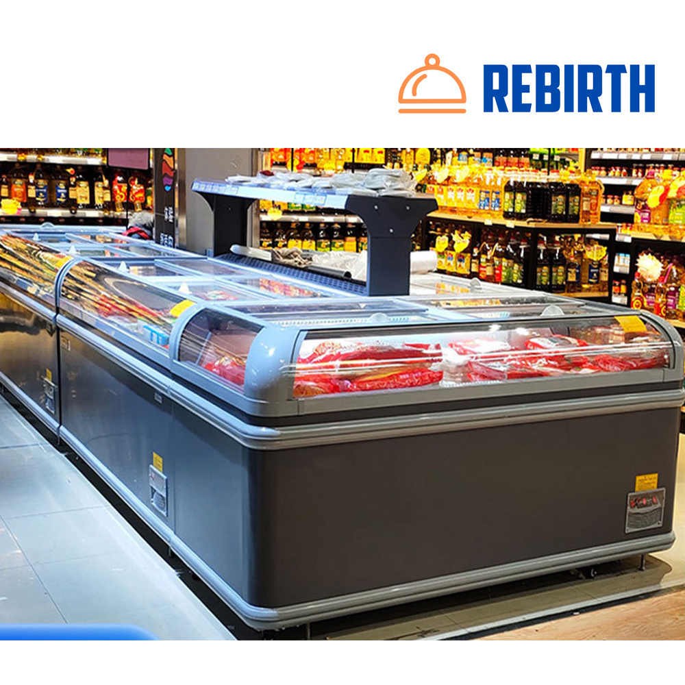 commercial open Supermarket Fresh Meat Display Refrigerator Deli Freezer Seafood Fish Counter Display Chiller Cabinet