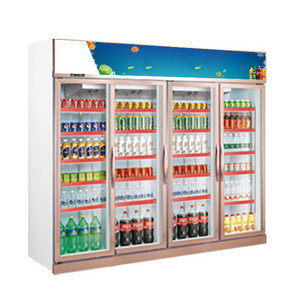 OEM The Best Double Door Refrigerator Commercial Glass Display Showcase Drink Coolers Upright Fridge For Sale