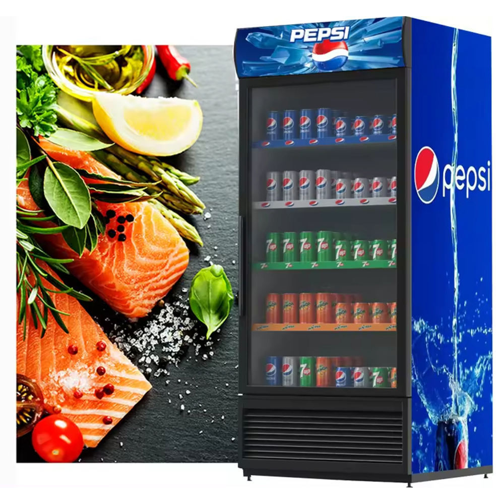 Glass Door Pepsi Beverage Cooler Commercial Display Freezer Refrigeration Equipment