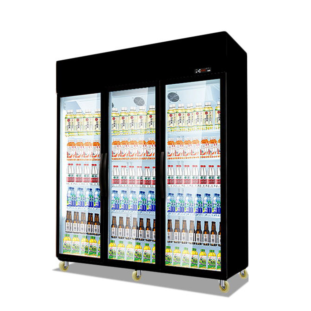 Supermarket  Upright Glass Door Air Cooling Display Cooler Beverage Beer Flower Commercial Showcase Fridge Refrigerator