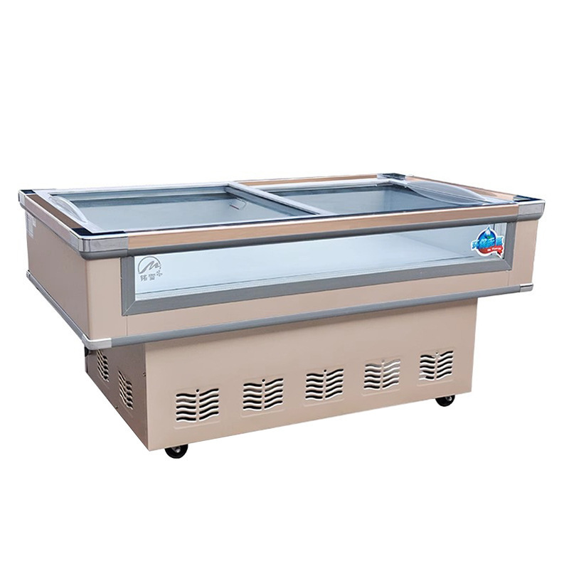 commercial open Supermarket Fresh Meat Display Refrigerator Deli Freezer Seafood Fish Counter Display Chiller Cabinet